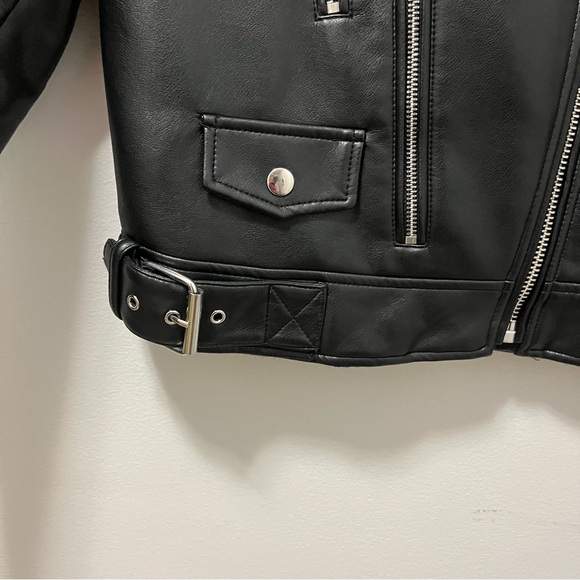 ZARA TRF FAUX LEATHER MOTO JACKET - Picture 6 of 10